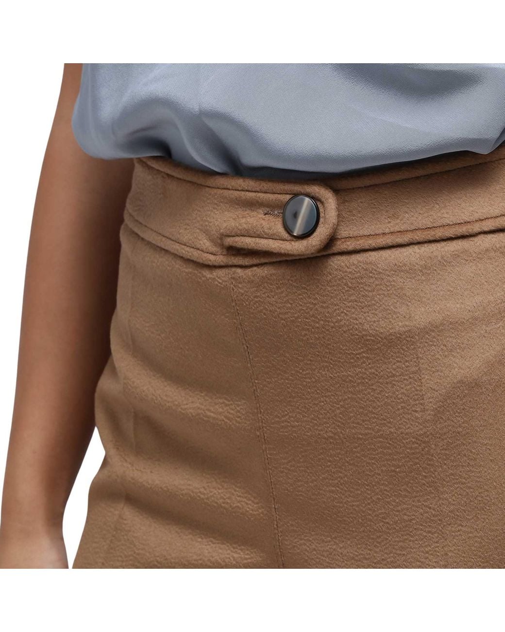 Humans & Land Brown Camel Wool Straight Pants