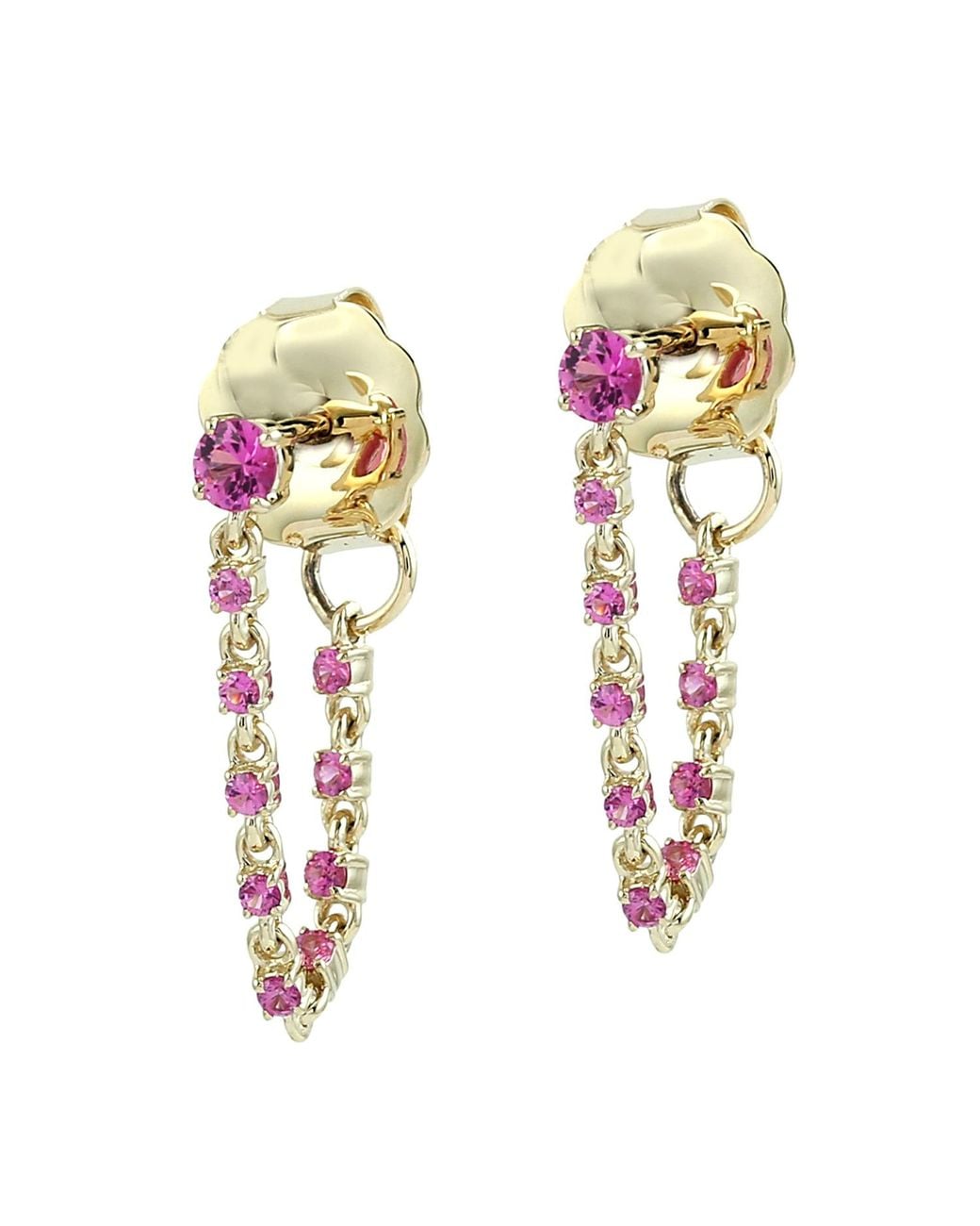Artisan Metallic 14K Sapphire Ear Threader Earrings