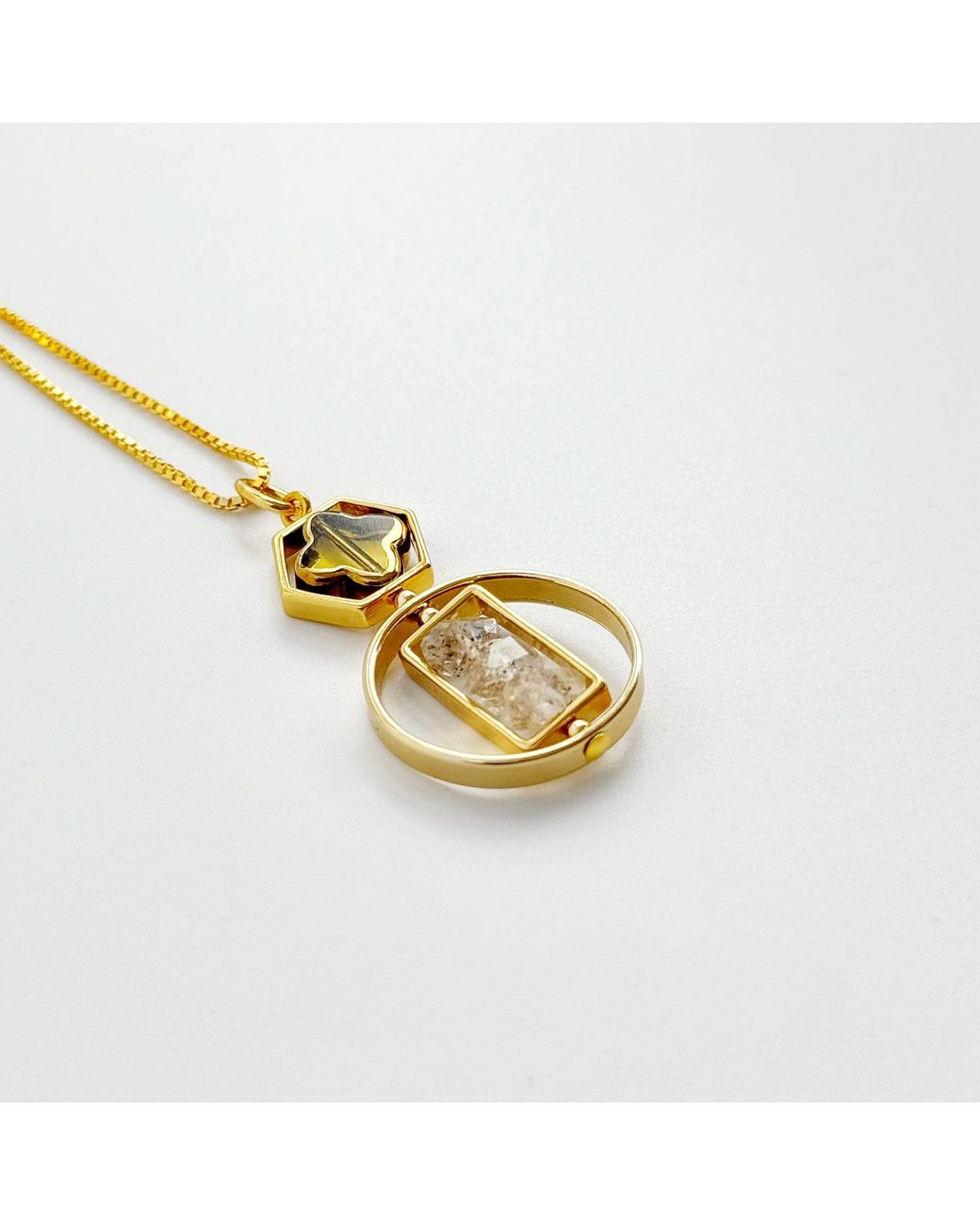 Aracheli Studio Metallic Art X Herkimer Crystals Necklace