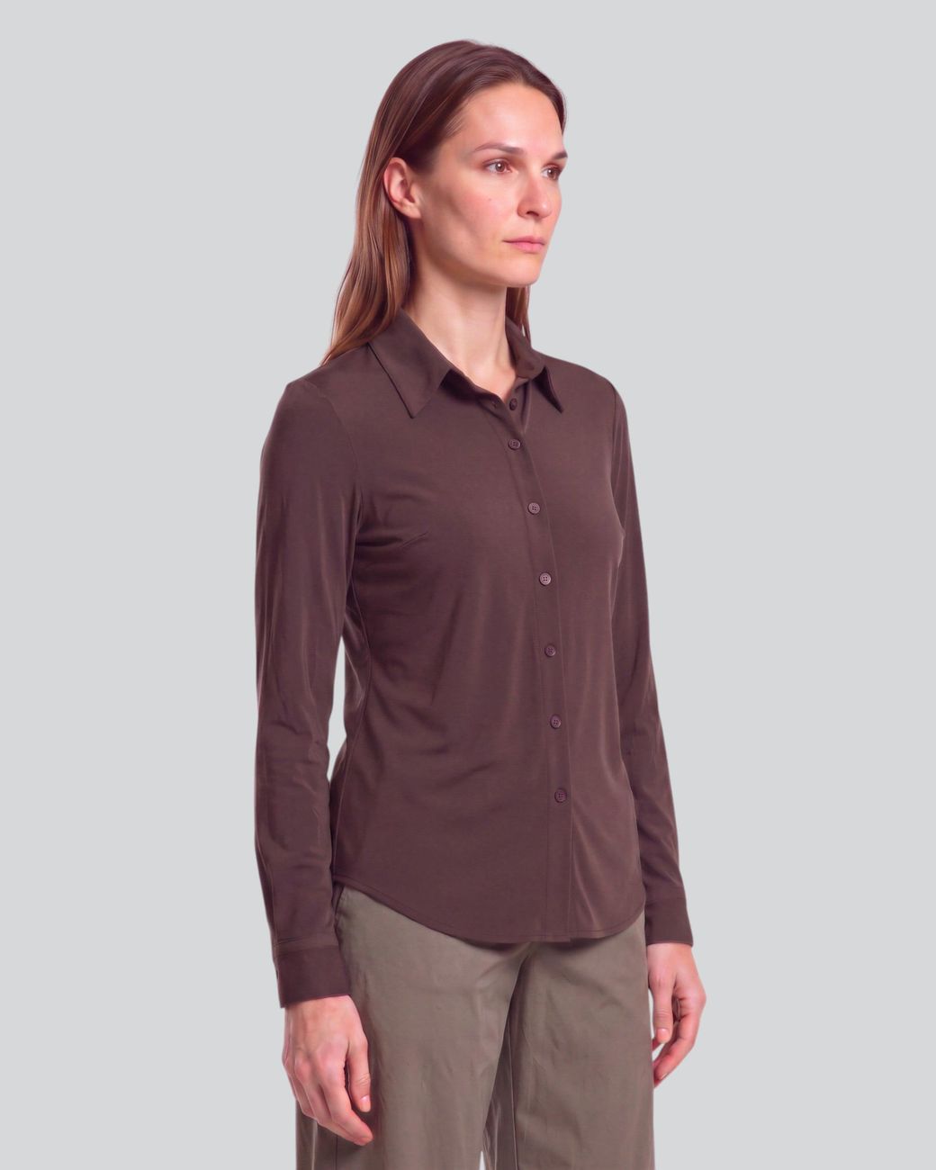 Lords of Harlech Purple Stephanie Brownie Lyocell Stretch Long-Sleeve Shirt