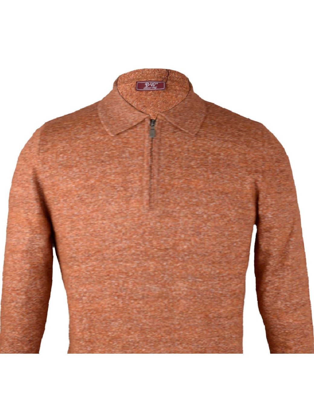 DAVID WEJ Brown Jayden Wool Polo Jumper – Burnt for men
