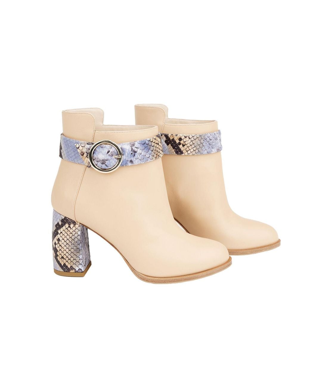 Moon D'elle Natural Neutrals Pandia Ankle Boots