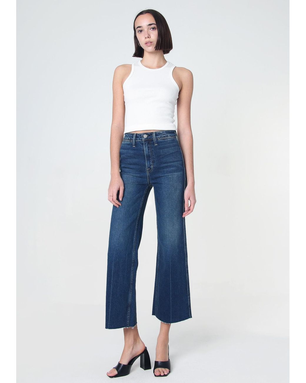 NOEND Blue Queen High Rise Crop Wide Leg