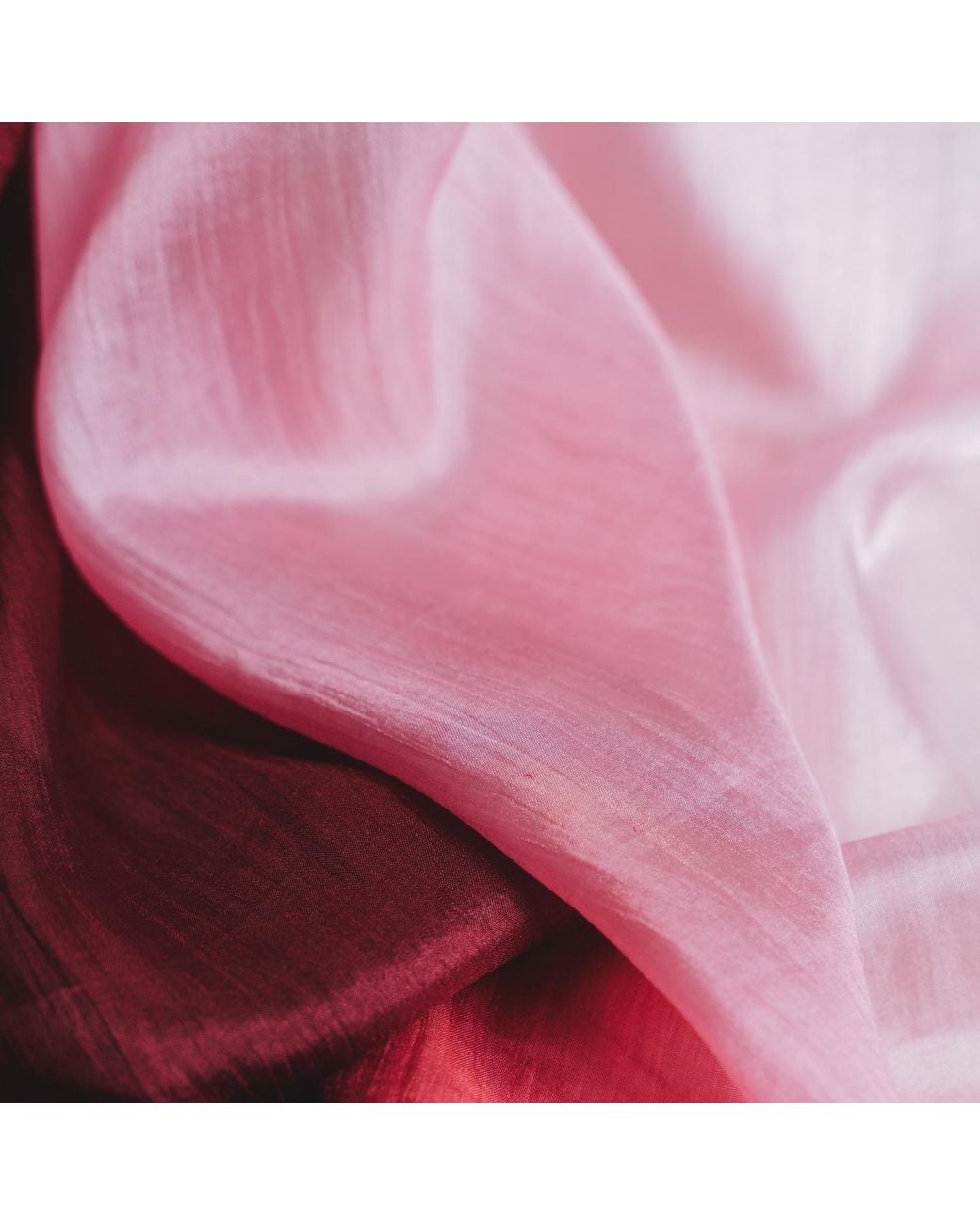 Silk and Bears Red Burgundy To Blush Ombre Mulberry Silk Scarf – Handmade & Hand-Dyed