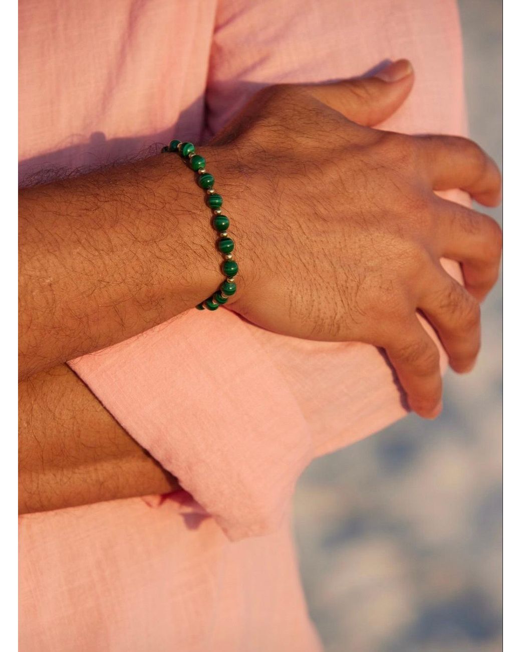 Adriana Pappas Designs Green Malachite Bracelet for men