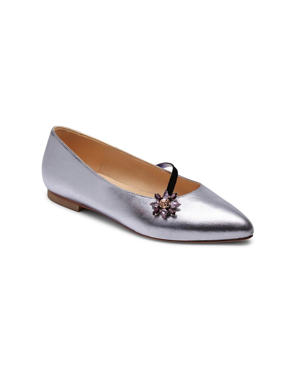 Alexis Isabel Anoki Metallic Leather Slippers Lyst