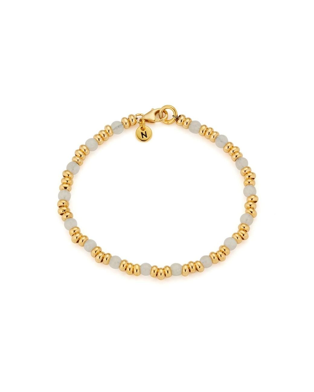 Nellou Jewellery Metallic Gem Bracelet June Birthstone Moonstone Plated Sterling