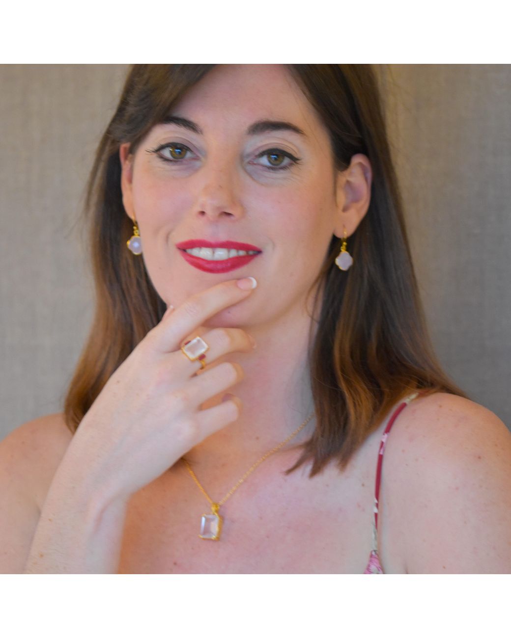 GEM BAZAAR Pink Rosings Ring