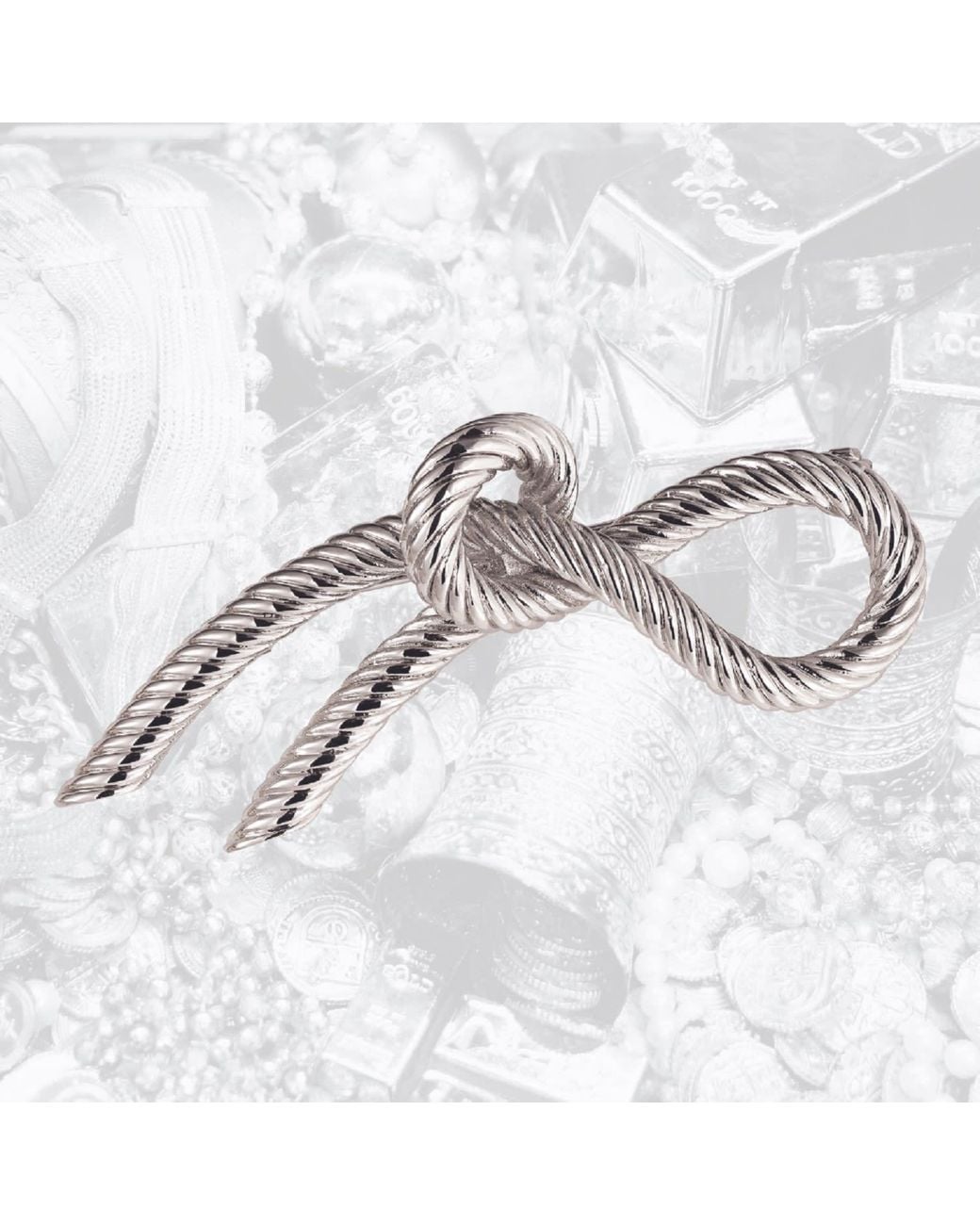 Grosse Metallic Platinum Loop Brooch, Series Trésor