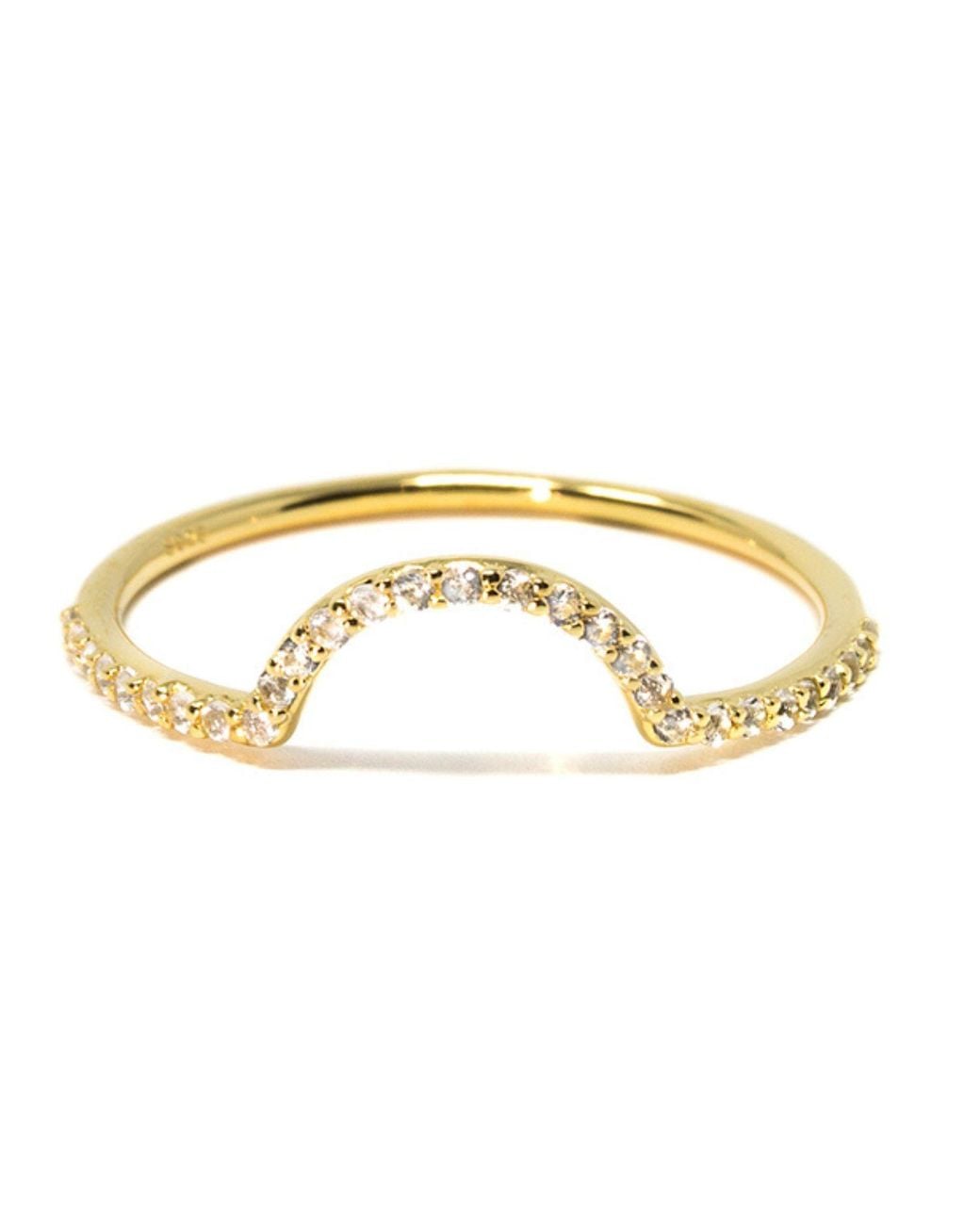 NASI SILVER Metallic Ora Half Eternity Ring- Topaz