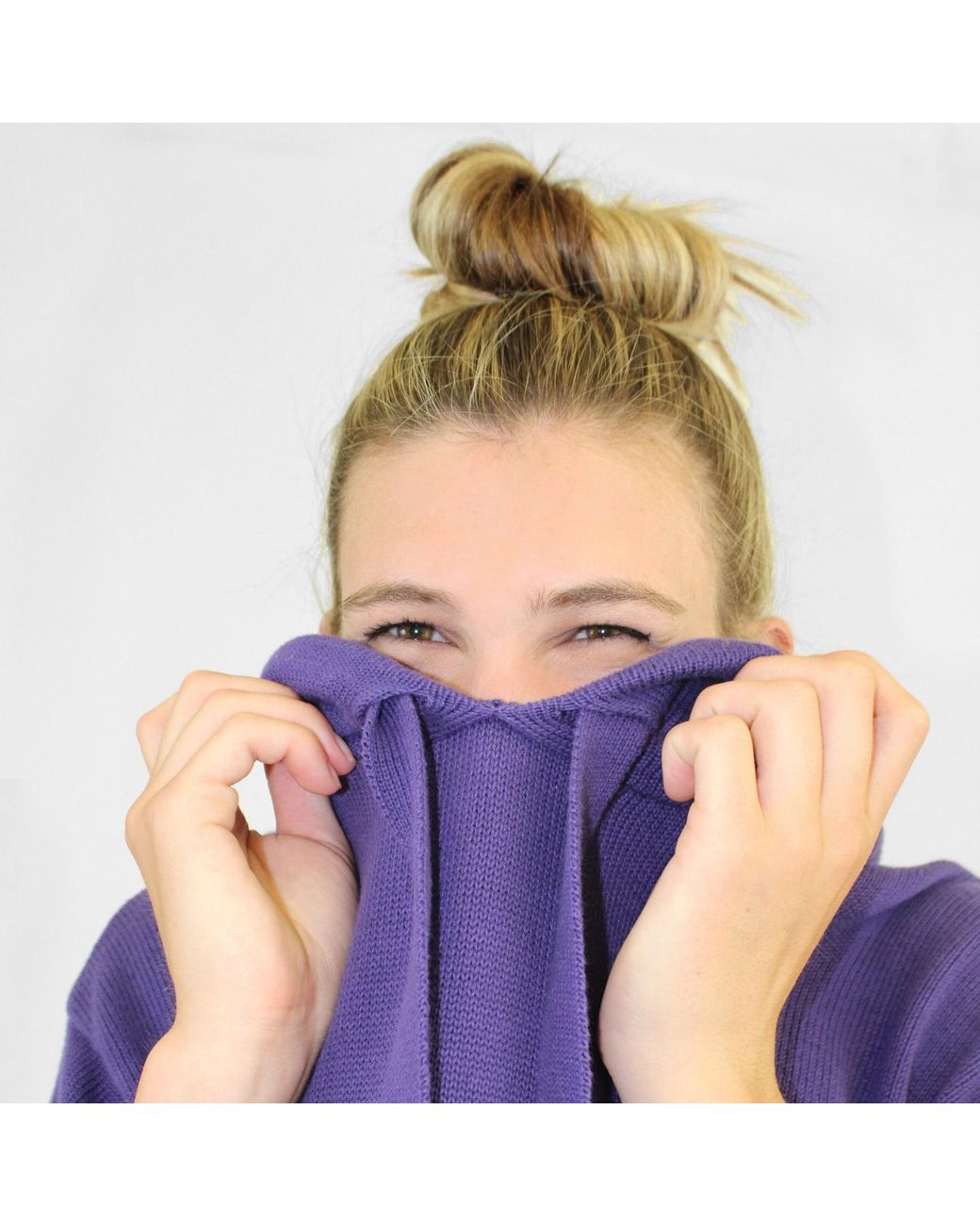 Zenzee Purple Cotton Hoodie Dress