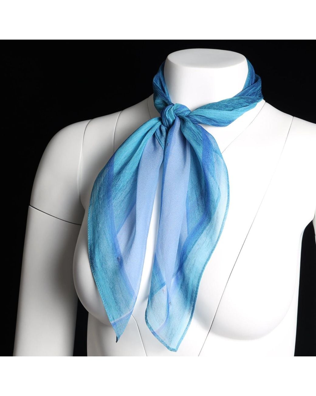 Babs Boutique NYC Blue Silk Square Scarf