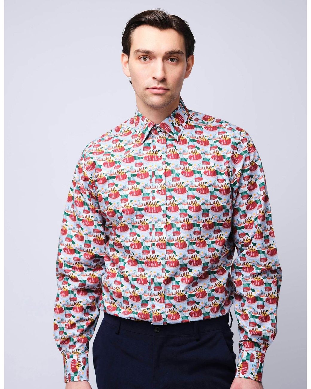 Gresham Blake Red Retro Picnic Shirt for men