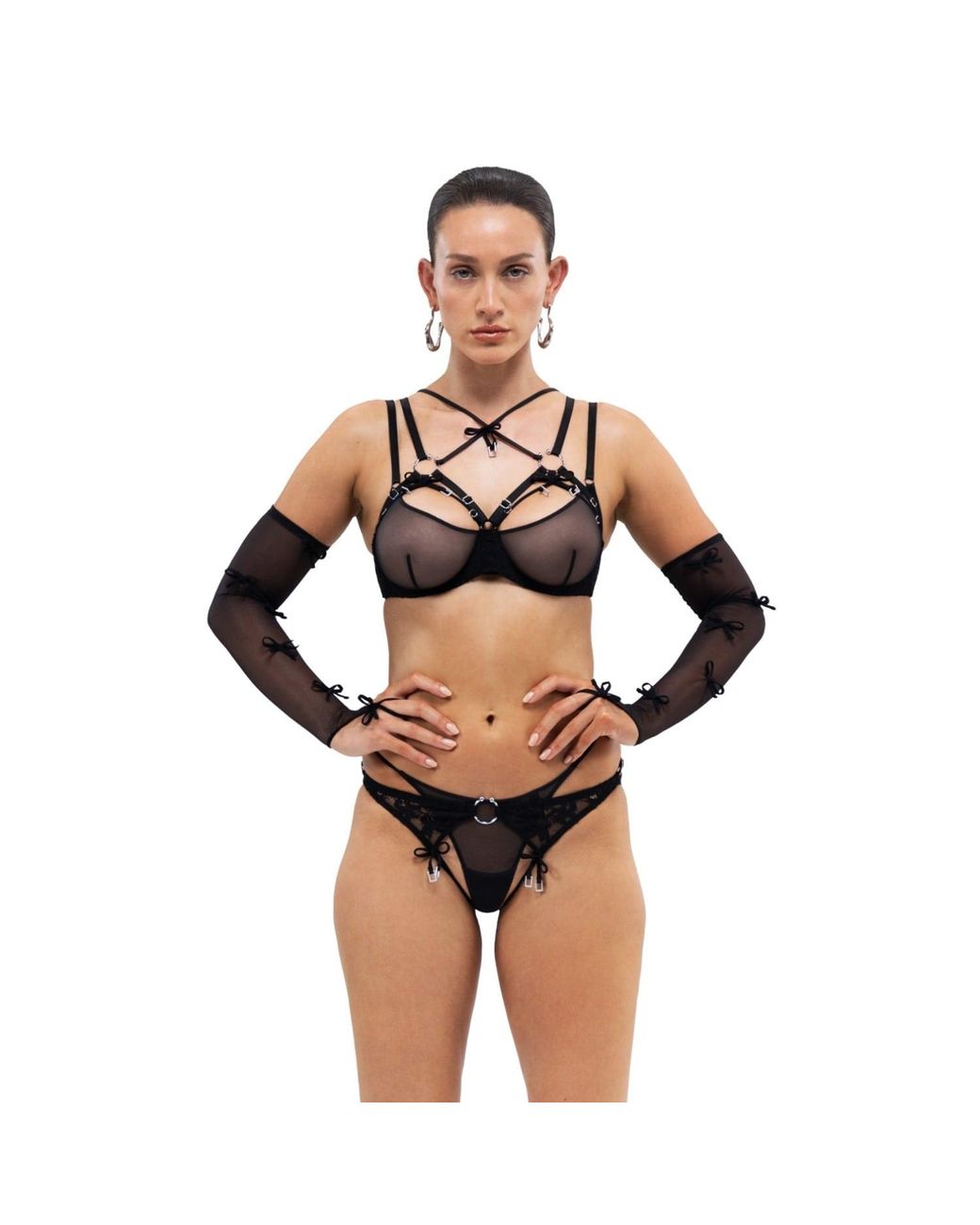 Zhilyova Black Aurora Open Cup Bra