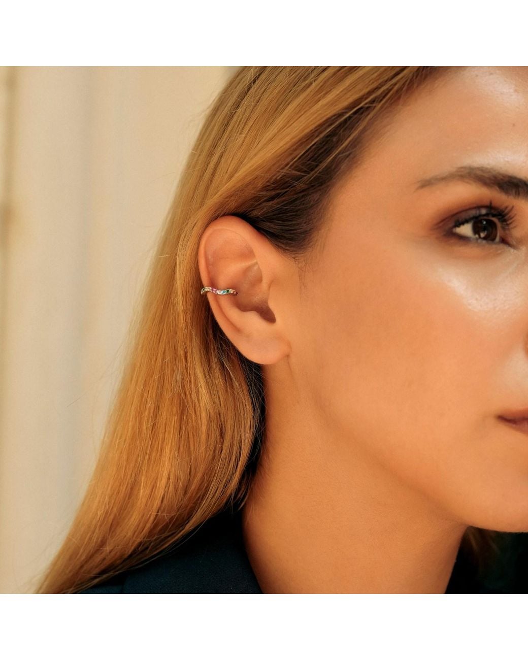 Spero London Metallic Molten Sterling Ear Cuff