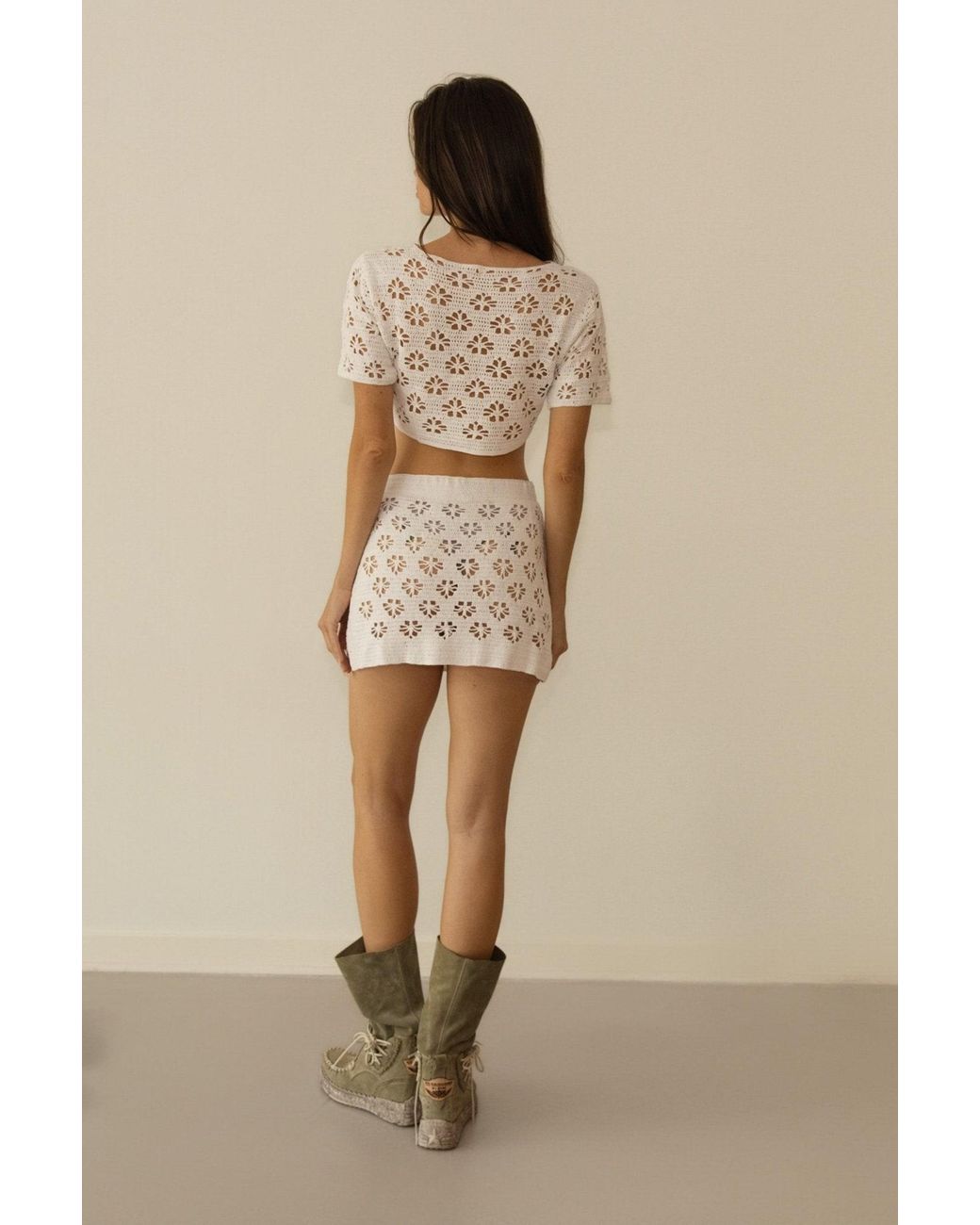 Muche Et Muchette Pink Shara Crop Top & Mini Skirt Set