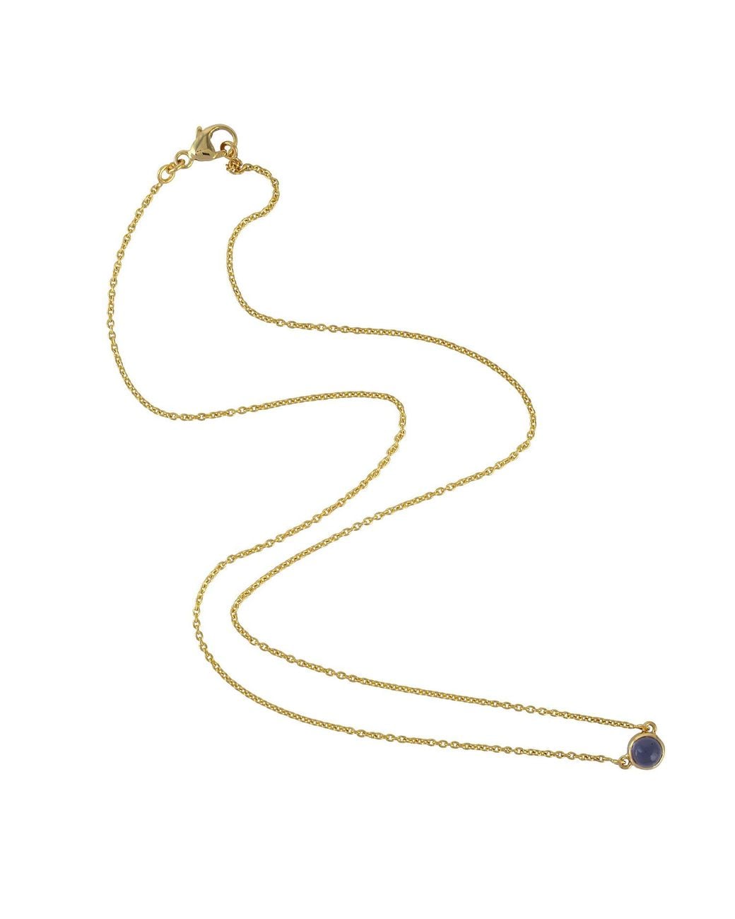 Artisan Metallic 18K Bezel Set Iolite Solitaire Necklace