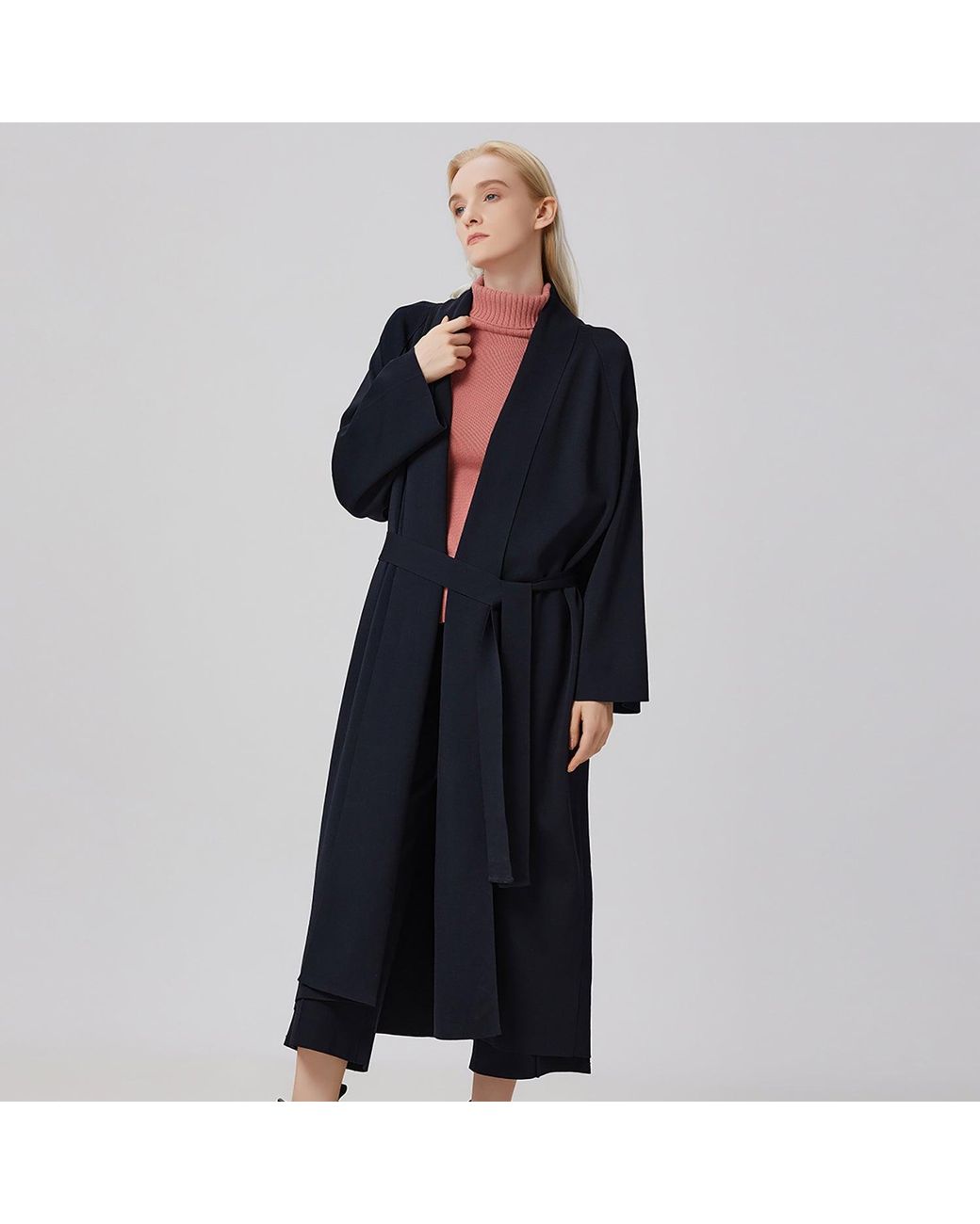 Smart and Joy Black Long Kimono Style Cardigan