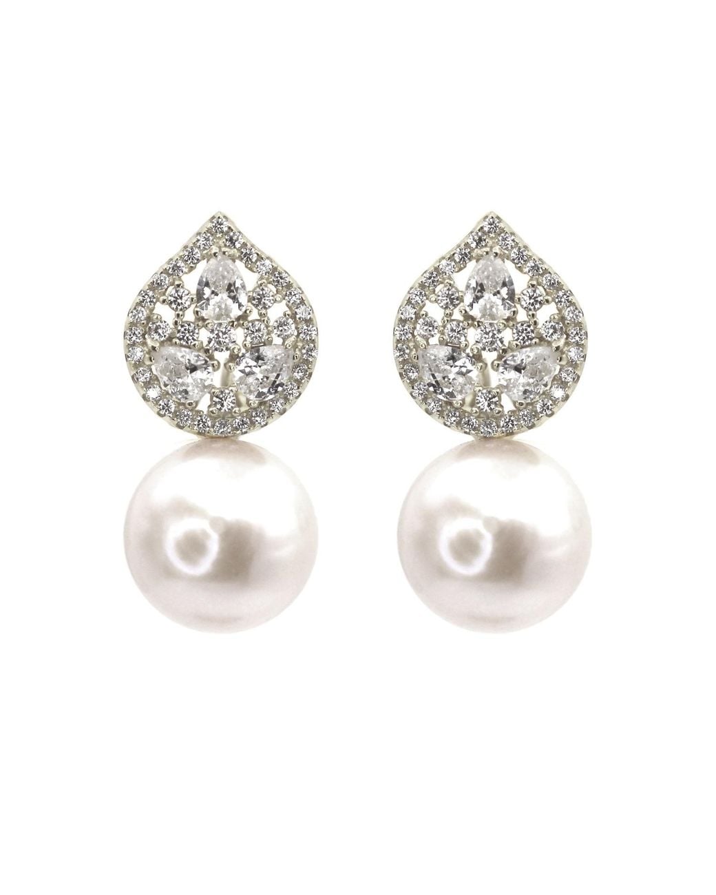 VicStoneNYC Fine Jewelry Metallic Elegant Shiny Pearl Drop Earrings