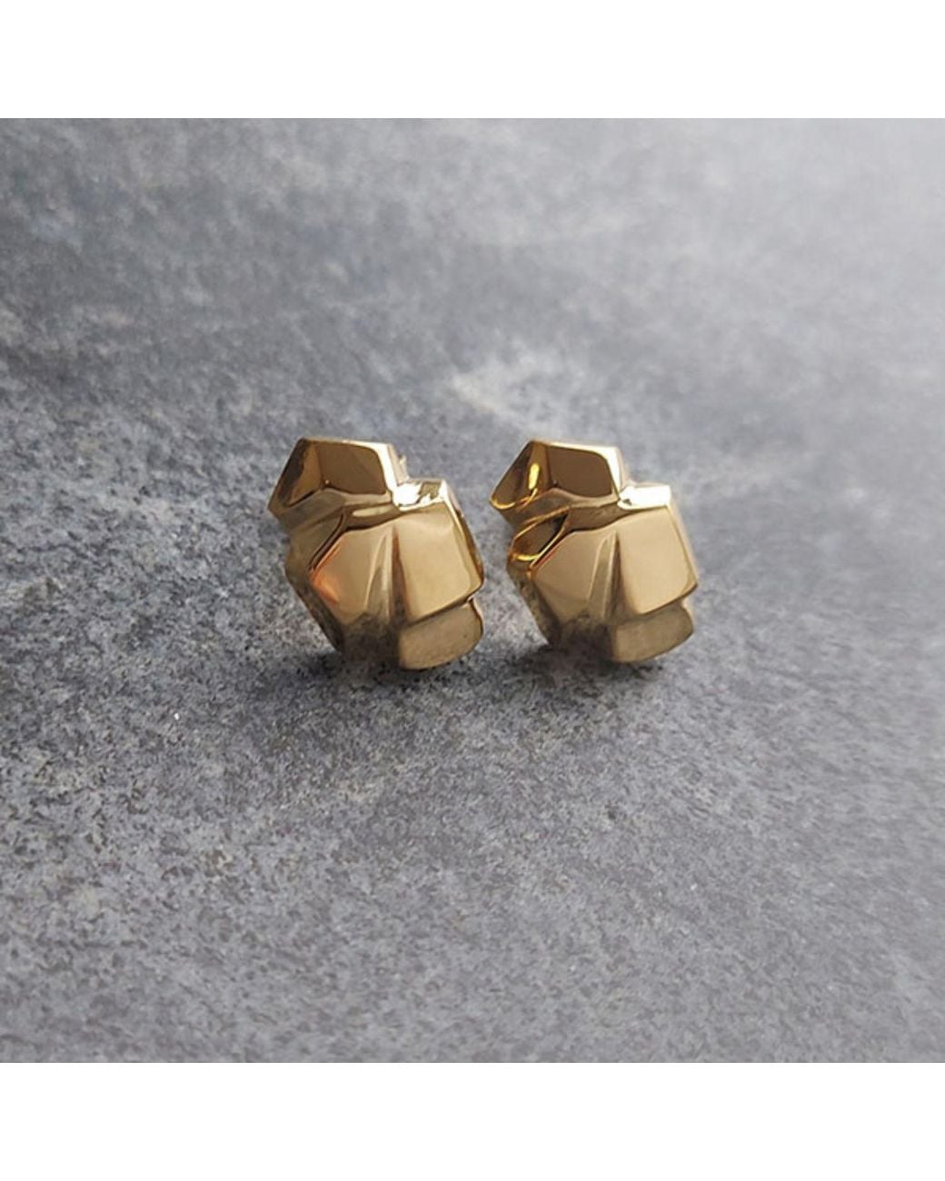 Edge Only Metallic Rock Earrings 18Ct Vermeil