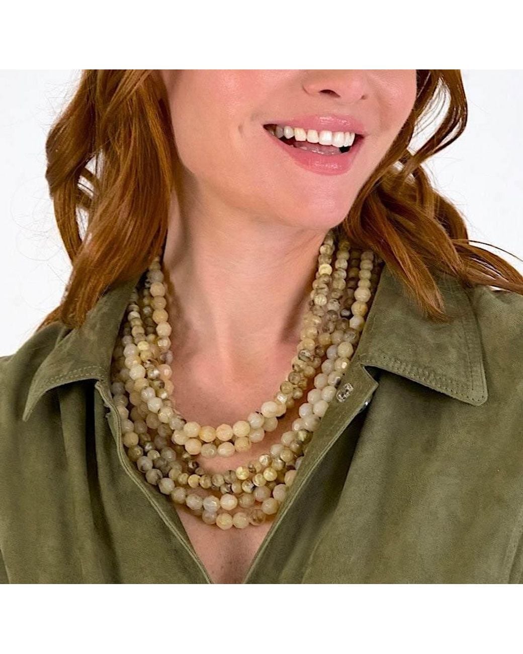 Fairchild Baldwin Metallic Neutrals Helena Marble Khaki Necklace