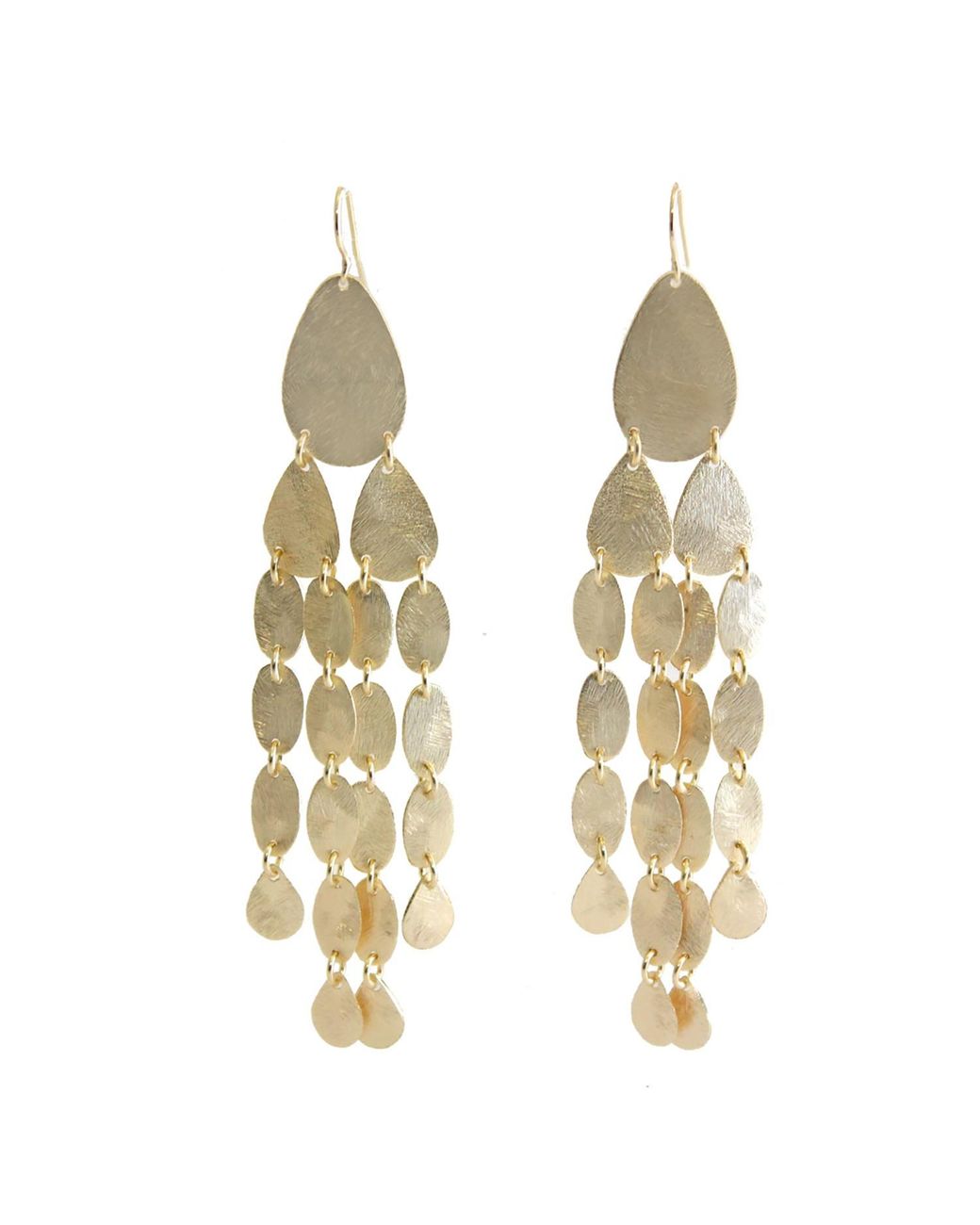 Marcia Moran Metallic Arlene Narrow Chandelier Earrings