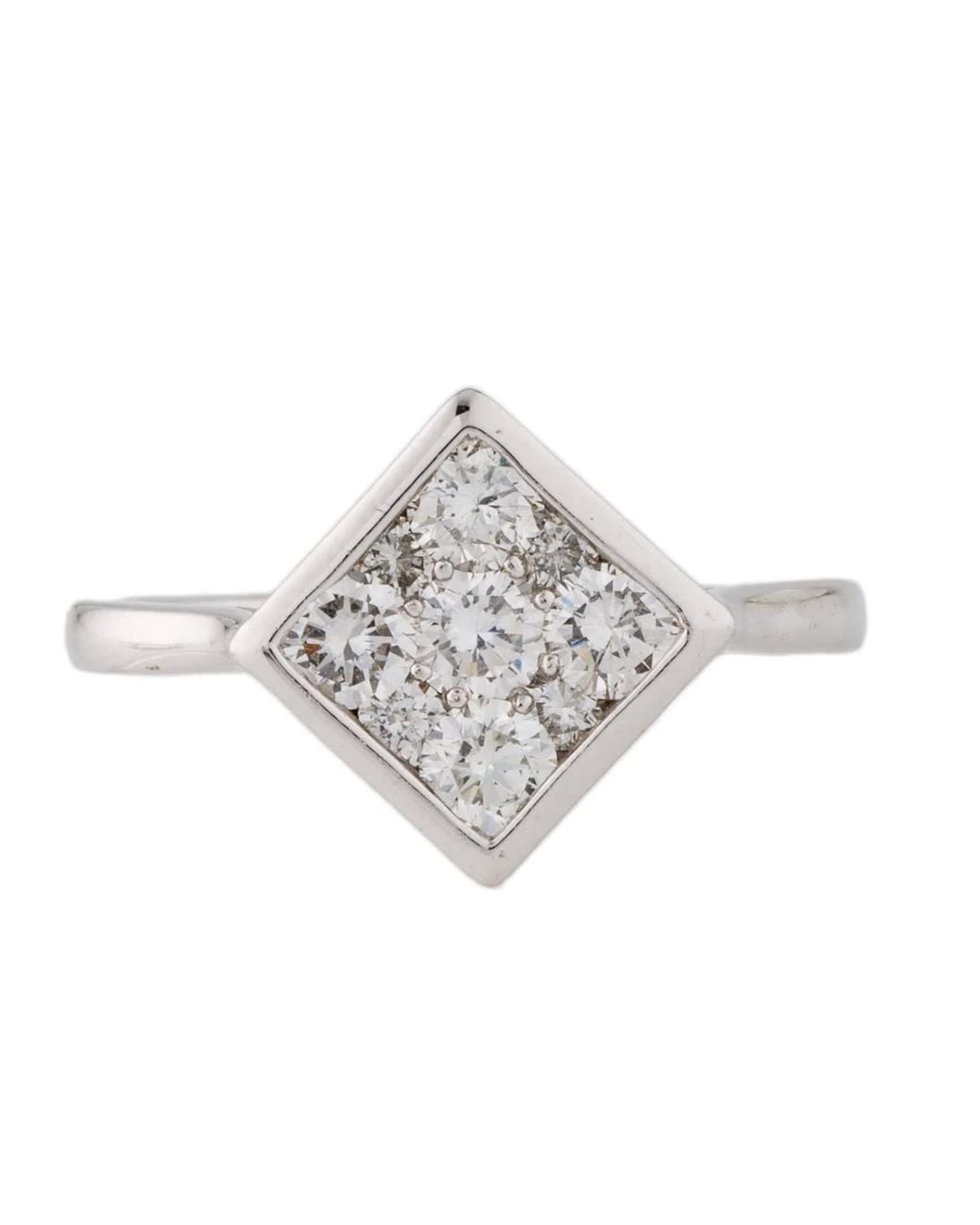 Artisan White Diamond Cluster Square Ring