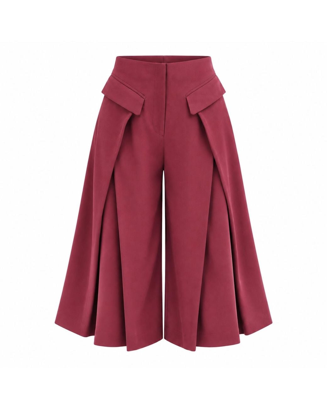 Sélone Red Valerie Foldover Bermuda Shorts