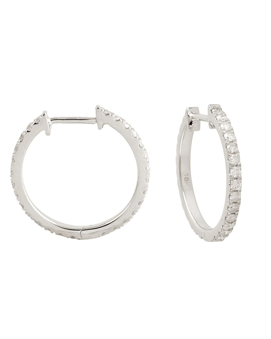 Artisan Metallic 18K Pave Diamond Hoop Earrings