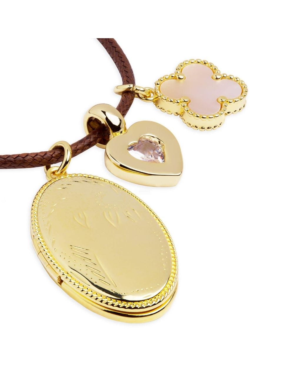 Argento Vivo Metallic Charm Cord Locket Necklace