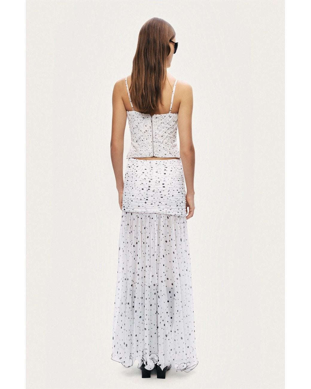 Nocturne White Printed Chiffon Bustier