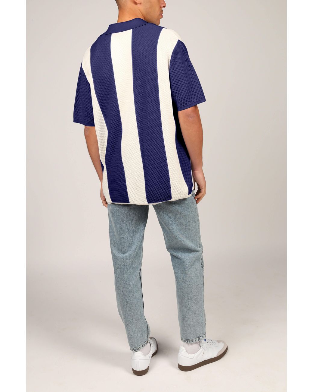 Hay Life Blue Striped Knit Shirt