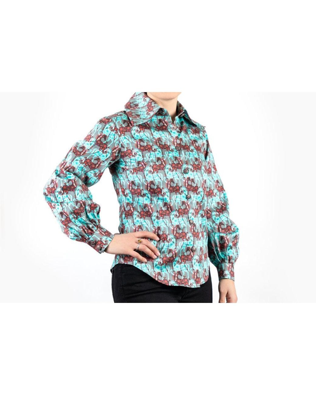 FORZA CAVALLO Blue Happy Arab Blouse