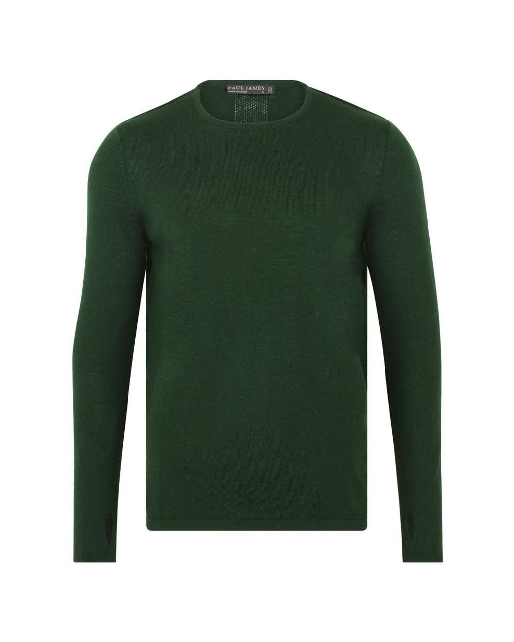 Paul James Knitwear Green Heavyweight Merino Activewear Training Kratos Top for men