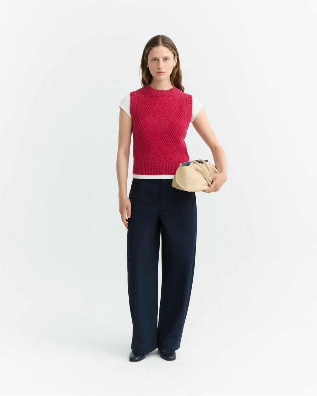 Thinking Mu Pink Wool Kaia Vest