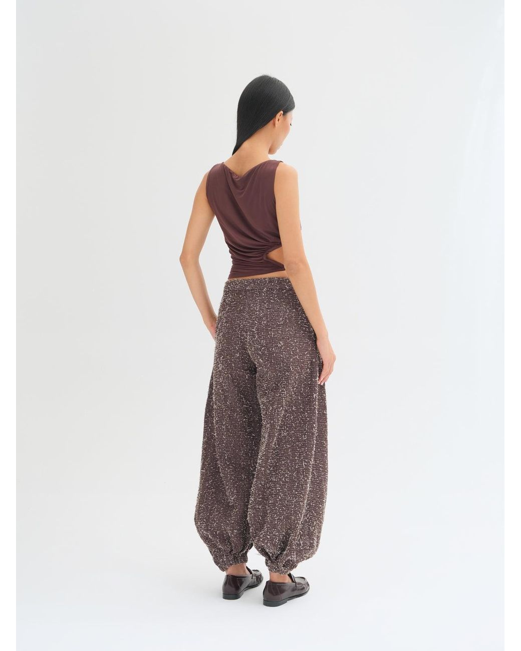 Sélone Brown Nara Textured Denim Trousers