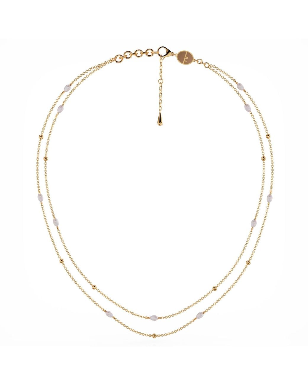Linda Fiore Metallic Ava Double Pearl Necklace