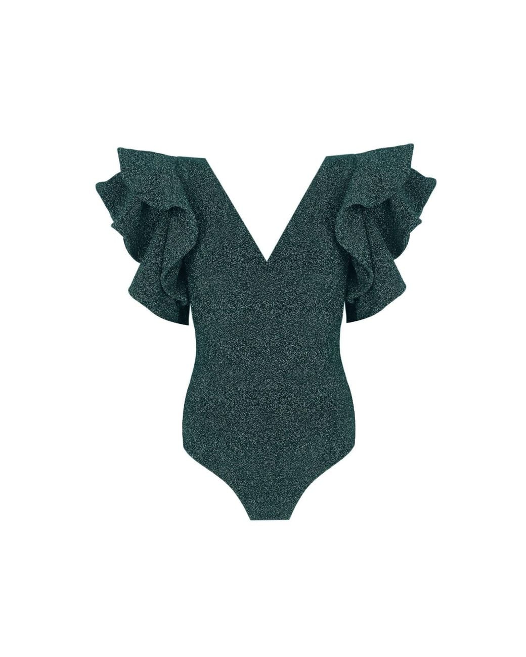 Nur Karaata Green Cosmos Sparkle Swimsuit