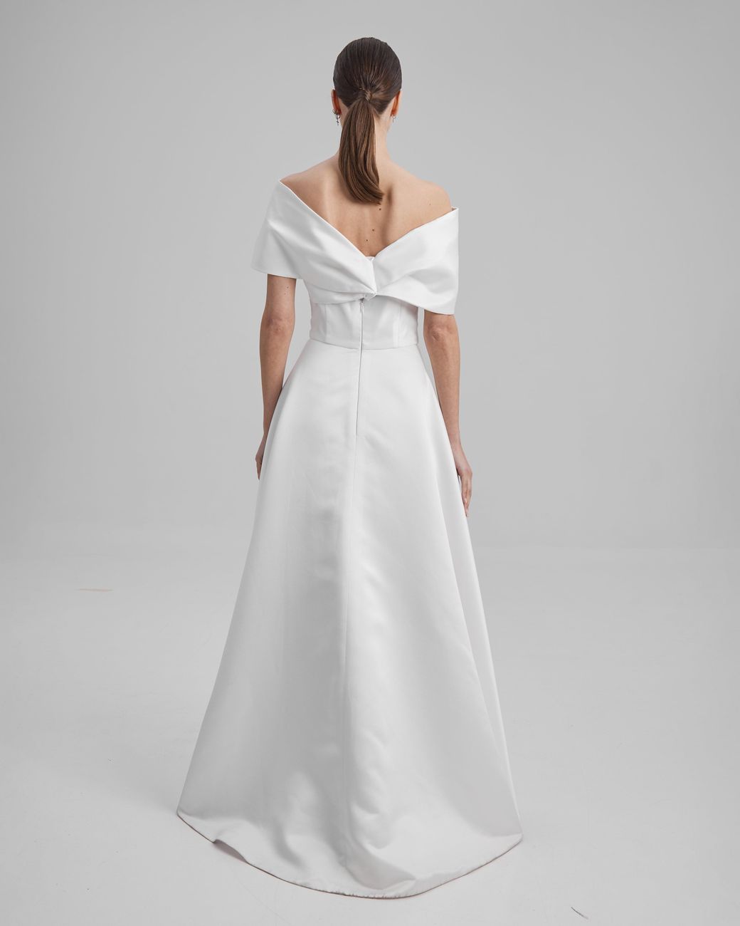 Baé Special Moments Gray Eve Dress + Shoulder Bow