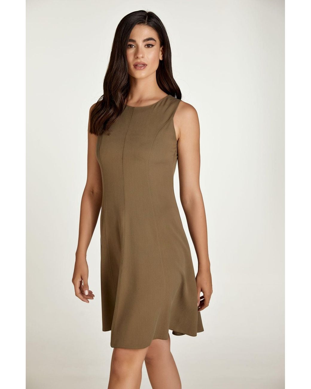 Conquista Brown Colour Cloche Dress