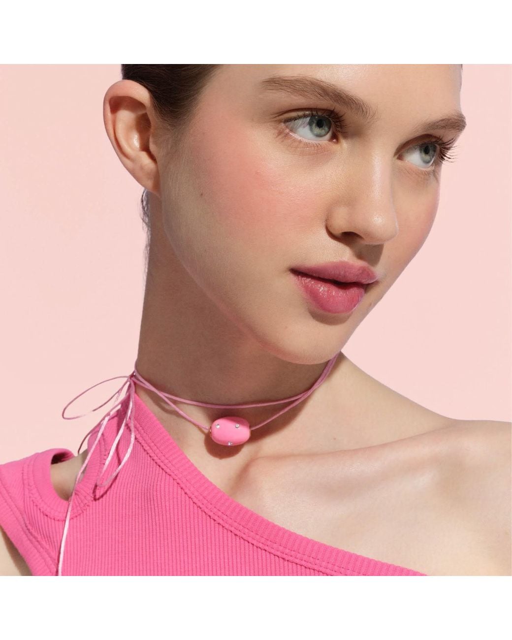 Saule Label Pink Lily Tie Necklace