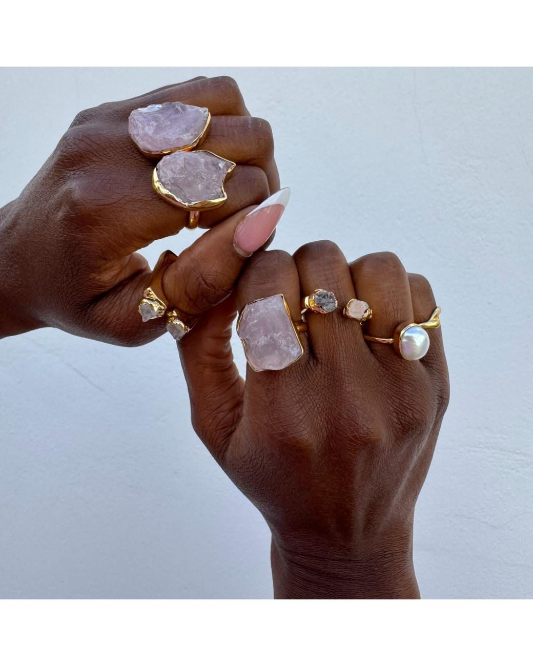 YAA YAA LONDON Metallic Quiet Luxury Adjustable Pearl Ring