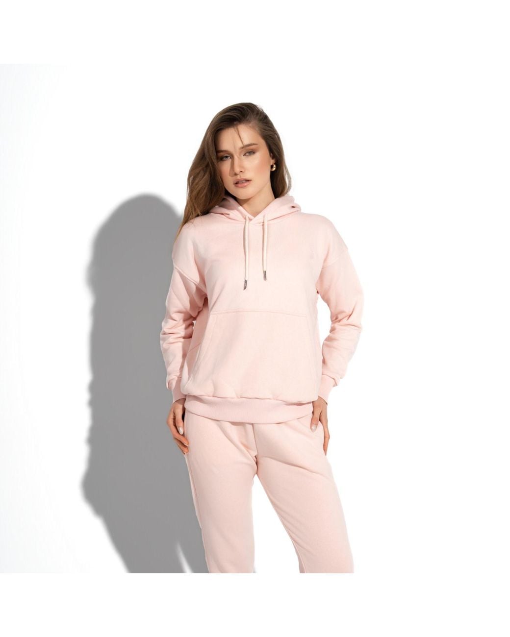 Maison Tangerine Pink Premium Cotton Sweatshirt & Joggers Tracksuit Set