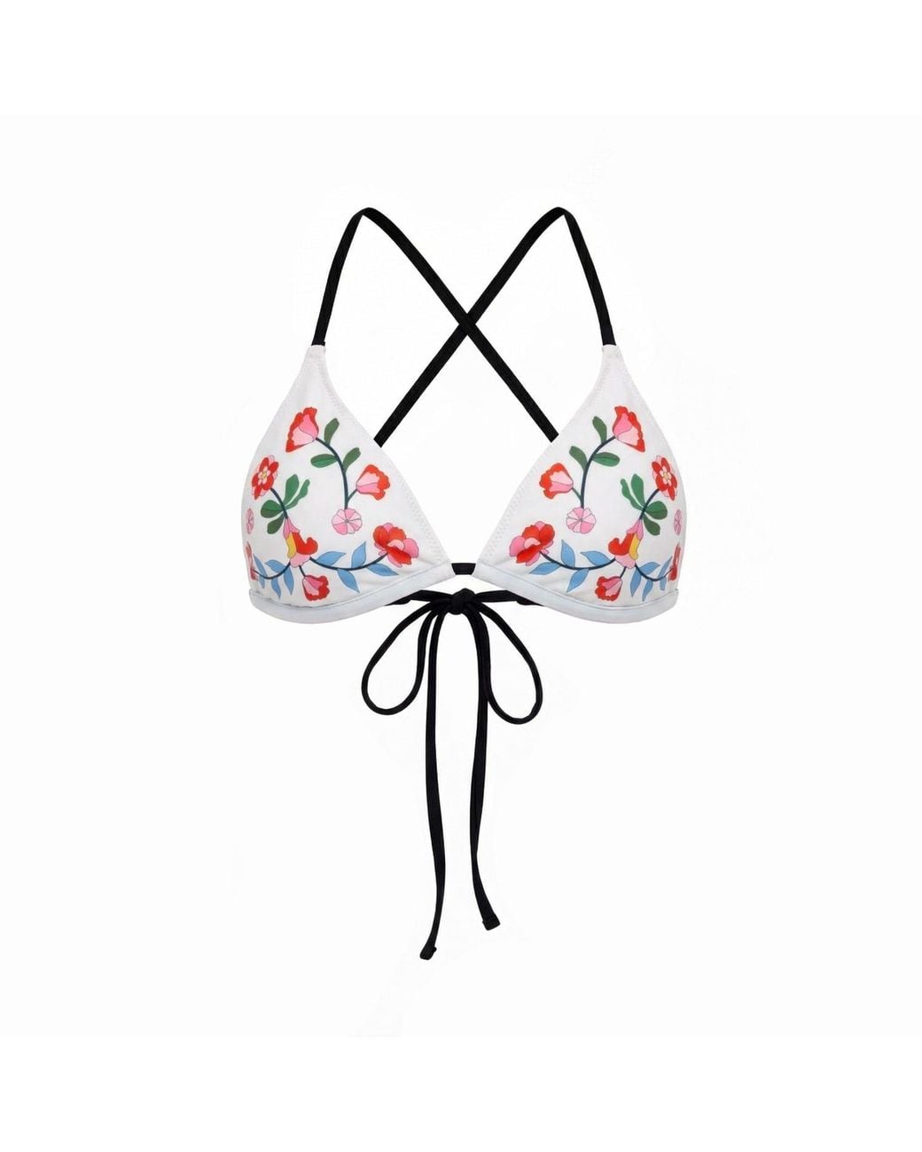 Jessie Zhao New York Pink Wild Rose Reversible Triangle Bikini Top
