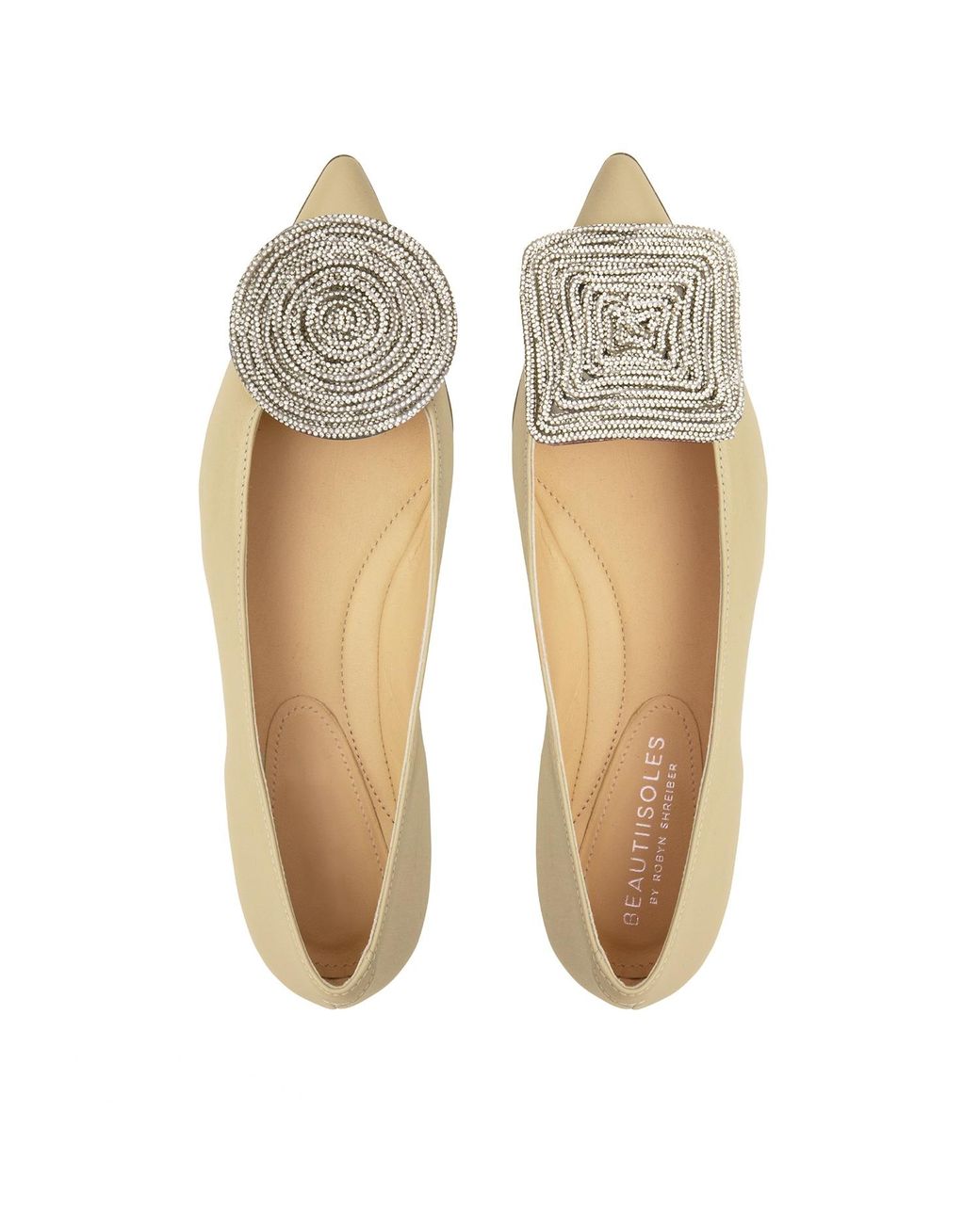 Beautiisoles by Robyn Shreiber Made in Italy Multicolor Neutrals Bonnie Leather Flat With Charm Work Wedding Evening Bridal Comfortable Ballerina