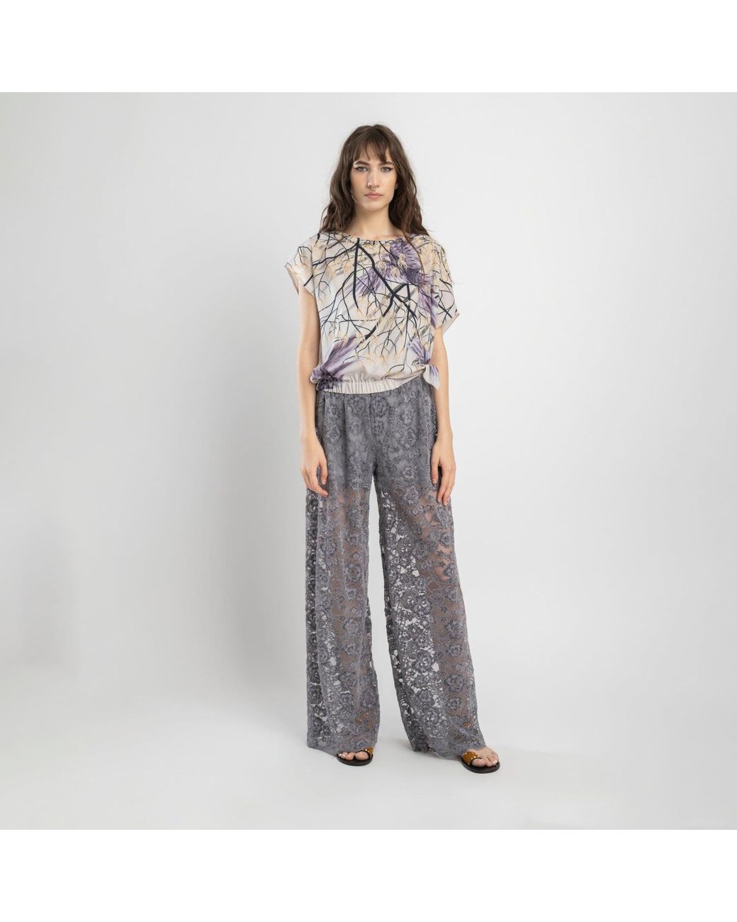 ARTISTA Gray Rizz Asymmetric Top