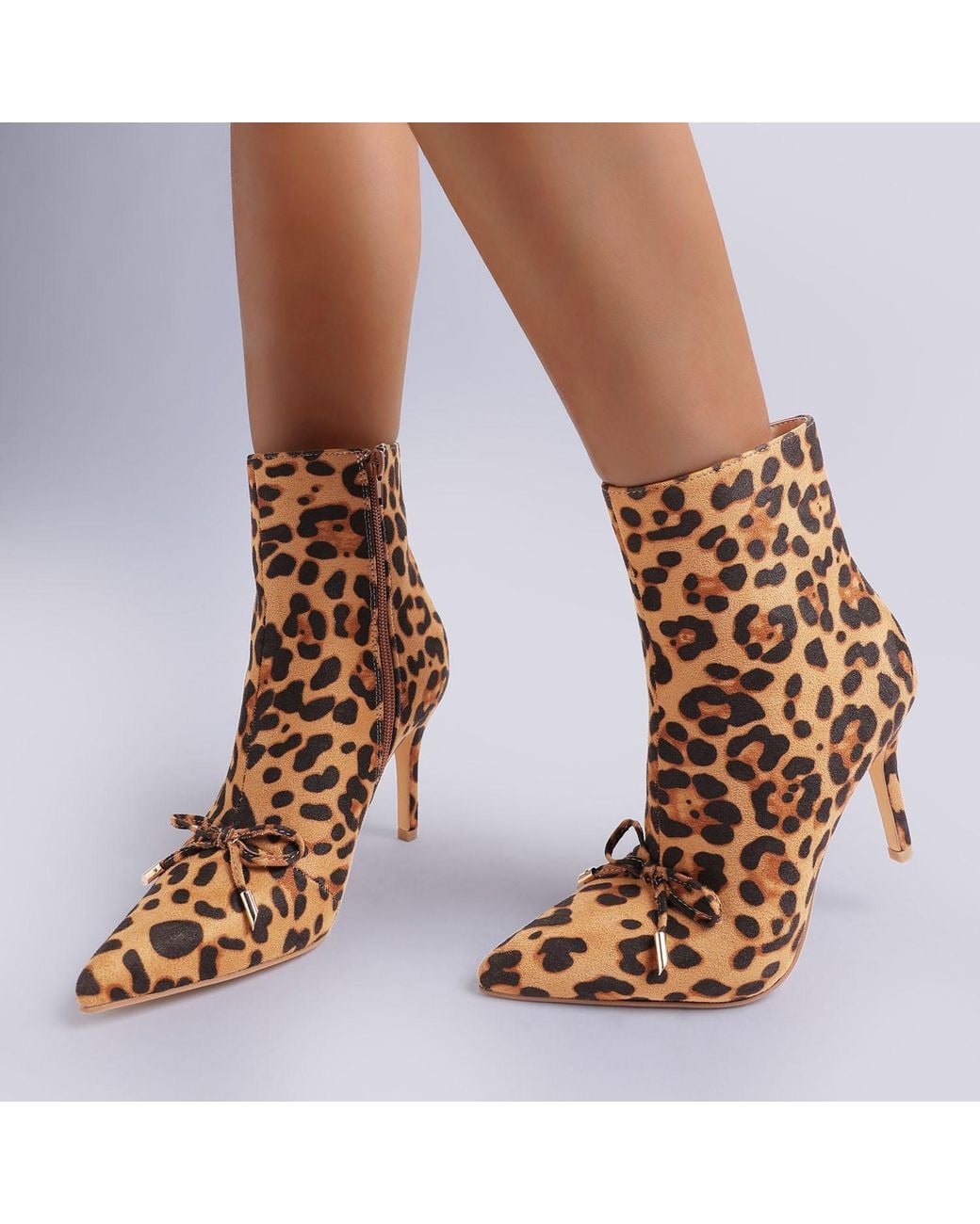 Rag & Co Brown Vilda Leopard Print Stiletto Boots