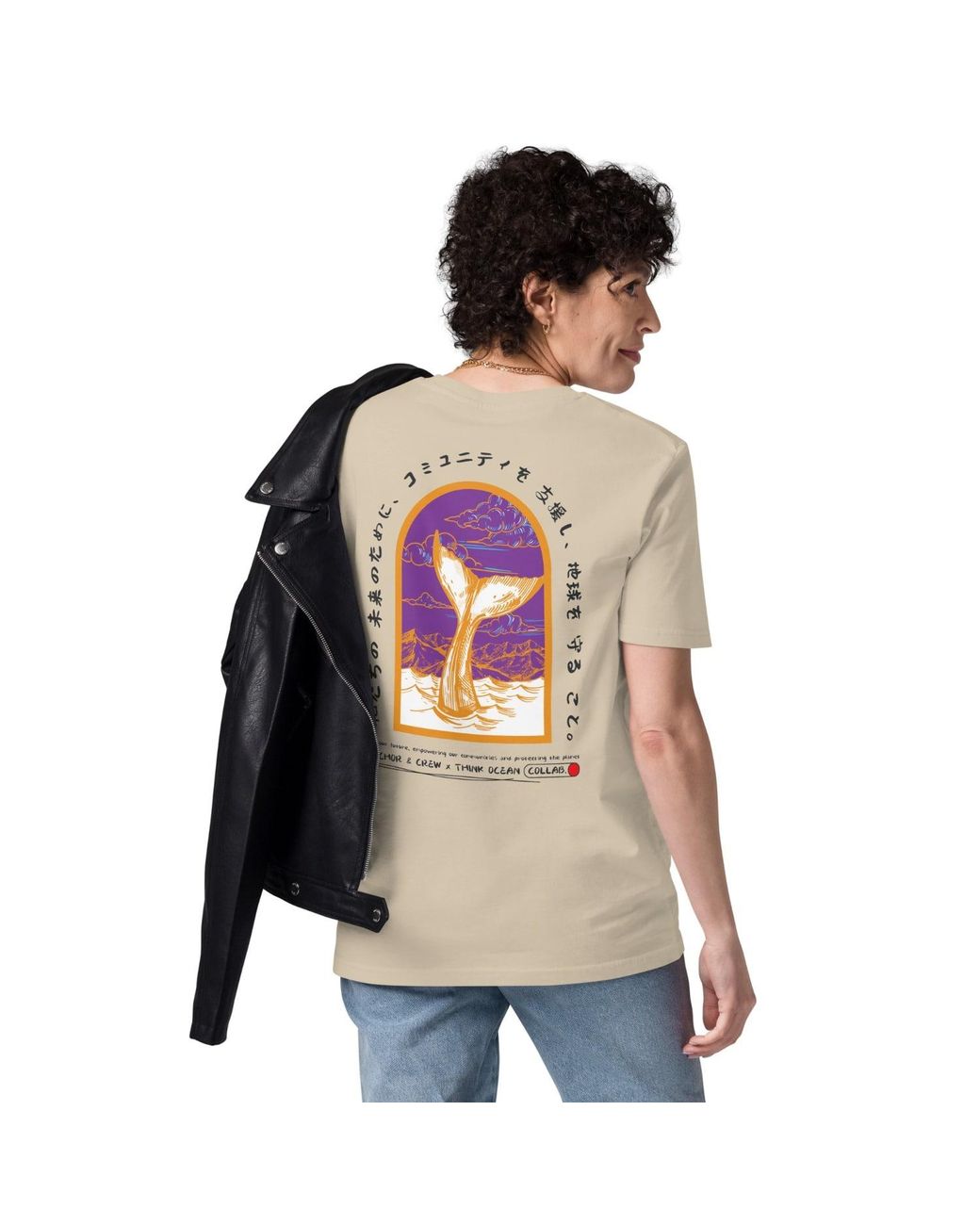 Anchor and Crew Natural Neutrals Desert Dust Think Ocean Eight Japan Gurafiku Organic Cotton T-Shirt