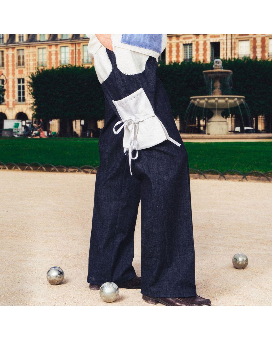 Maison Louis Blue Denim Tailored Trousers for men