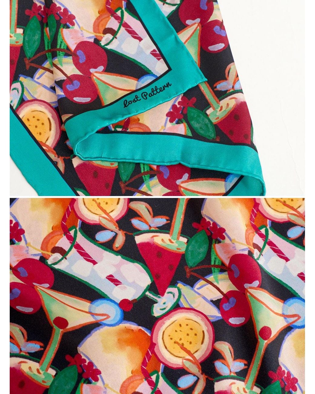 Lost Pattern Blue Party Time Silk Pocket Square for men